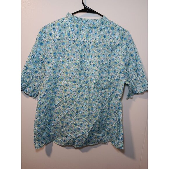 J Crew Women’s L Floral Ruffle Short Sleeve Puff Liberty Thorpe Hill Cottagecore - Picture 7 of 7